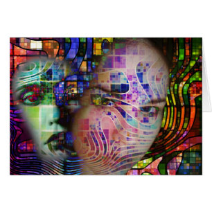 Cartão Confusão artística da névoa do cérebro