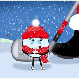 Cartão Congelando Engraçado Golf Ball Natal