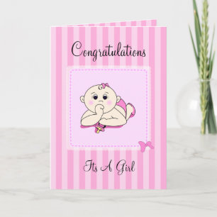 Cartão Congrats Its A Girl - Customizable