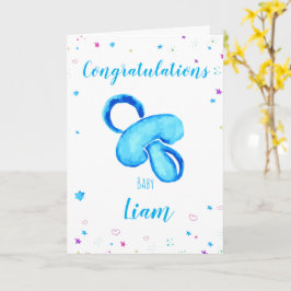 Cartão Congratulations a baby boy customizable names