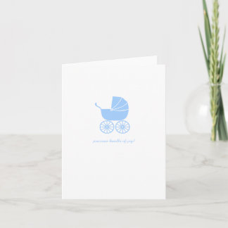 Cartão Congratulations Baby Shower Card Blue Stroller