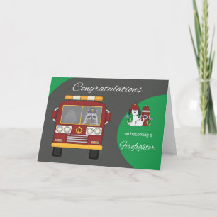 Cartão Congratulations becoming Firefighter Greeting Card