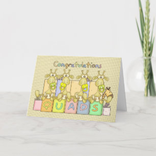 Cartão Congratulations Birth Of Quads Greeting Card