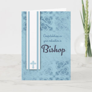 Cartão Congratulations Bishop Ordination In Blue
