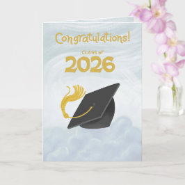 Cartão Congratulations Class of 2026 Black Graduation Cap
