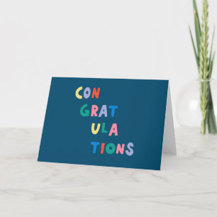 Cartão Congratulations   Colorful Whimsical Typography