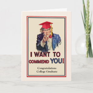 Cartão Congratulations for College Graduate, Uncle Sam