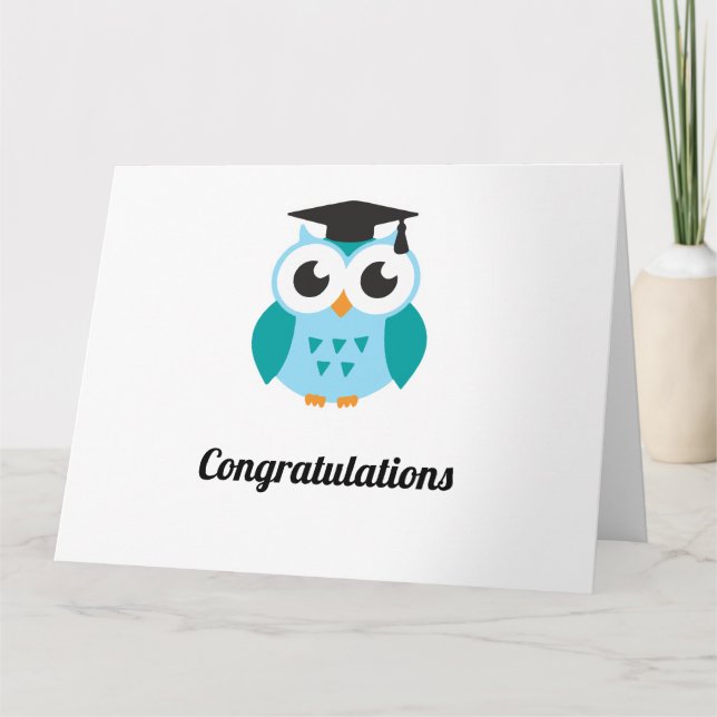 Cartão Congratulations graduation wise owl (Frente)