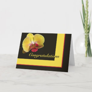 Cartão Congratulations Greeting Card - Yellow Moth Orchid
