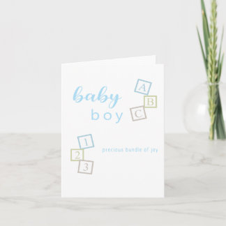 Cartão Congratulations New Baby Shower Card Baby Boy
