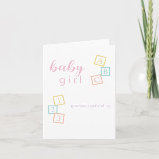 Cartão Congratulations New Baby Shower Card Baby Girl