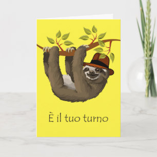 Cartão Congratulations on Retirement in Italian, Sloth