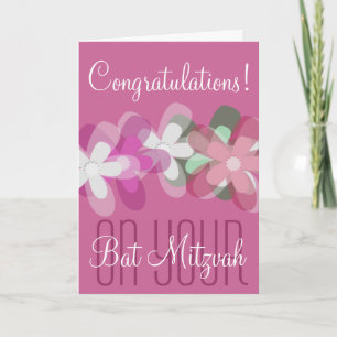 Cartão Congratulations on your Bat Mitzvah floral