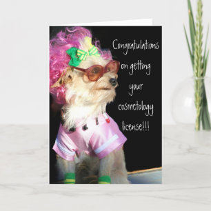 Cartão Congratulations on your cosmetology license card