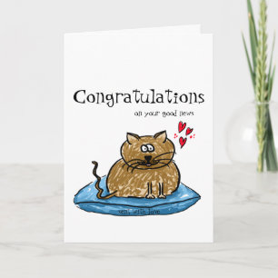 Cartão Congratulations on your good news cat illustration