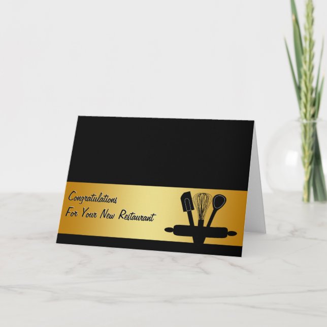Cartão Congratulations Restaurant New Business Card (Frente)