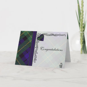 Cartão Congratulations - Scottish Tartan Barclay Blank