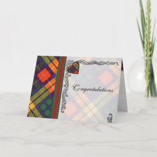 Cartão Congratulations - Scottish Tartan Buchanan Blank