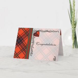 Cartão Congratulations - Scottish Tartan Wemyss Blank