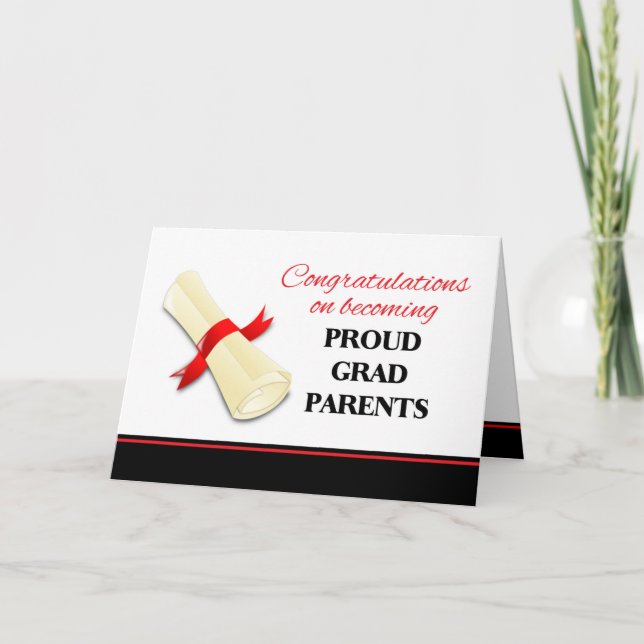 Cartão Congratulations to Grad Parents Rolled Diploma (Frente)