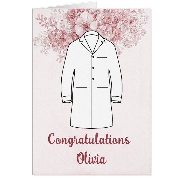 Cartão Congratulations White Coat Ceremony Doctor  (Frente)