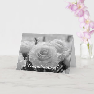 Cartão Congratulations White Roses Wedding Card