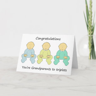 Cartão Congratulations You’re Grandparents to Triplets