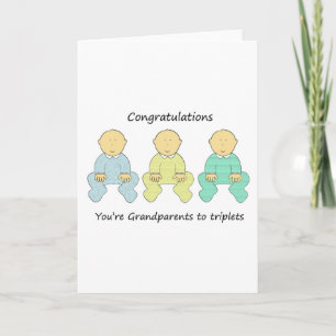 Cartão Congratulations You’re  Grandparents to Triplets
