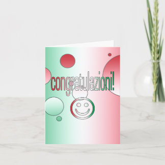 Cartão Congratulazioni! A bandeira de Italia colore o pop