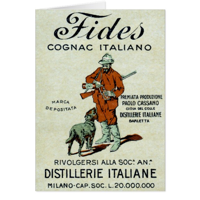 Cartão Conhaque de 1905 italianos (Frente)