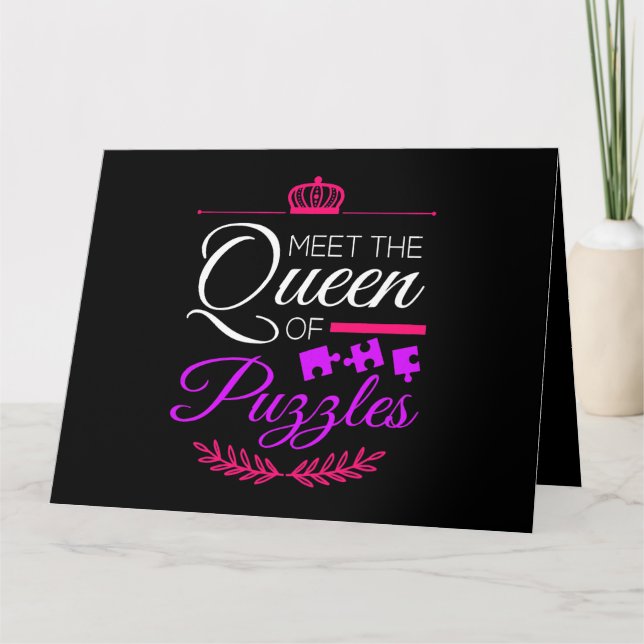 Cartão Conheça A Rainha Dos Quebra-cabeça Quebra-cabeça K (Frente)