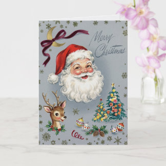 Cartão Conjunto de Presentes Árvore Rena do Papai Noel