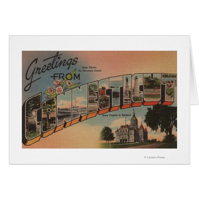 Cartão ConnecticutLetra Grande CenasConnecticut (Frente Horizontal)