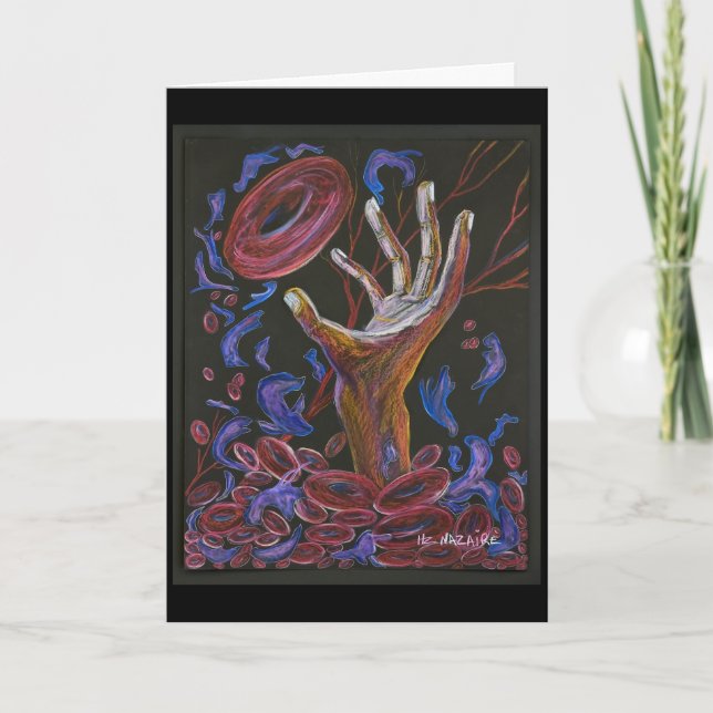 Cartão Consciência 3 da dor da célula falciforme (Frente)