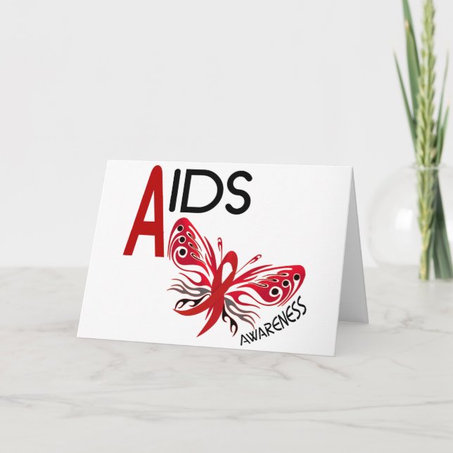 Cartão Consciência da borboleta 3 do AIDS/HIV (Frente)
