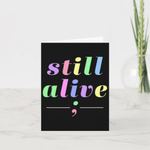Cartão Consciência da saúde ainda viva Semicolon Rainbow 