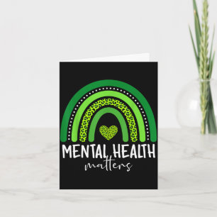 Cartão Consciência da saúde mental cérebro arco-íris verd