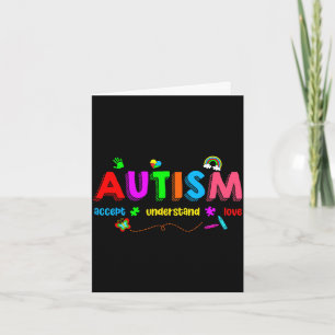 Cartão Consciência do autismo aceita entender professor h