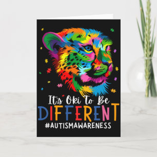 Cartão Consciência do Autismo É Oki Ser Diferente Leopard