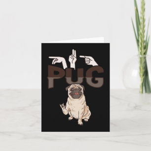 Cartão Consciência do gesto de mão ILY Pug ASL Perda Audi