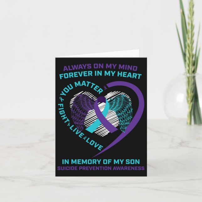 Cartão Consciência Sobre Suicídio Em Memória Do Meu Filho (Frente)