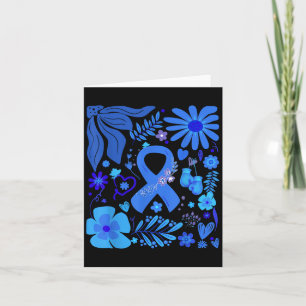 Cartão Consciencialização da Diabetes Boho Floral Fita Az