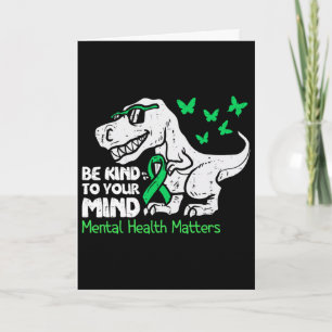 Cartão Consciencialização da Saúde Mental Dino Divertido
