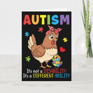 Cartão Conscientização do Autismo Mãe Galinha Habilidade 