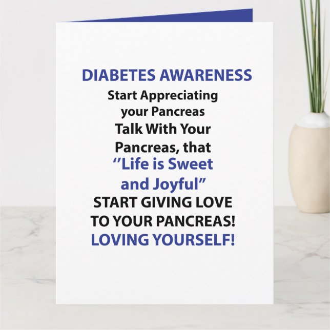 Cartão Conscientização sobre Diabetes (Frente)
