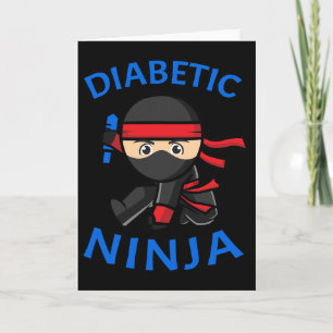 Cartão Conscientização sobre Diabetes Tipo 1 Ninja Diabét