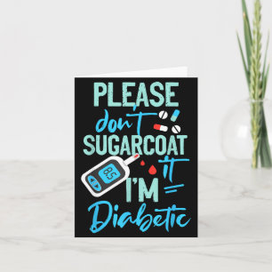 Cartão Conscientização sobre Diabetes Tipo 1 Por Favor Nã