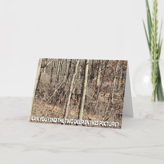 Cartão Consegue encontrar os dois veados nesta foto? (Frente)