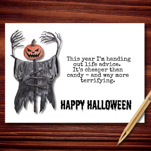 Cartão Conselho de Vida Scarecrow Halloween