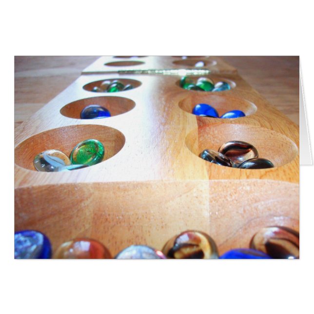 Cartão Conselho Mancala com peças de jogos (Frente Horizontal)